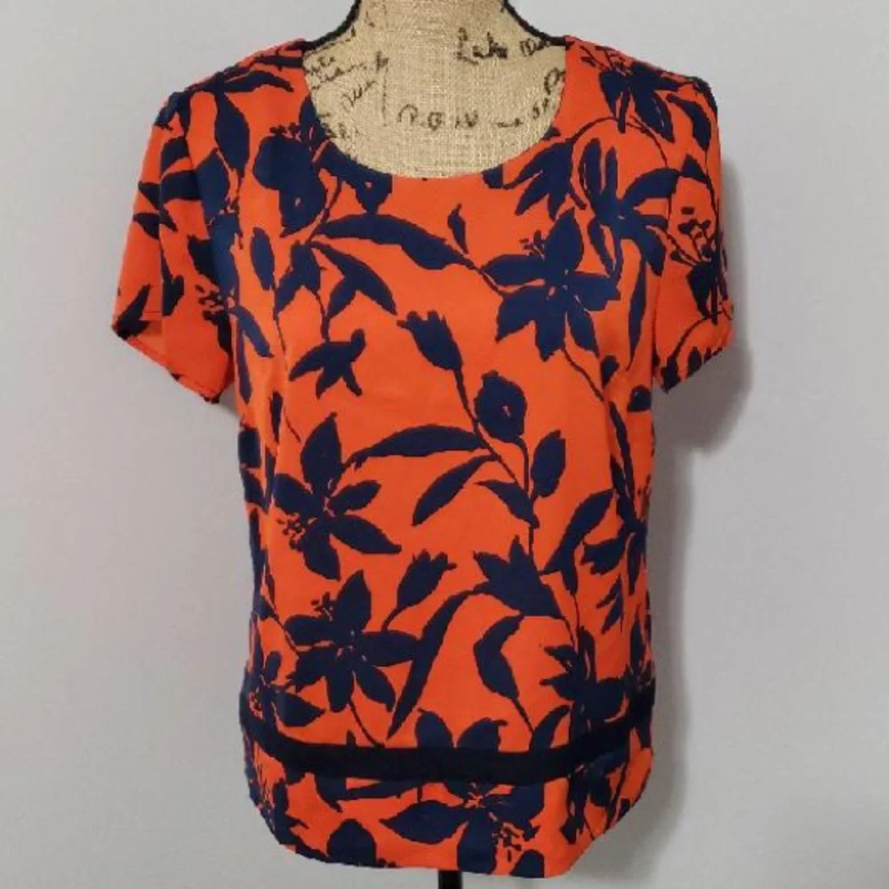 J. Crew Factory orange navy